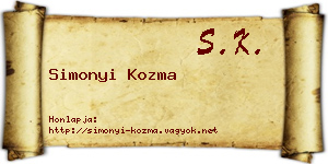 Simonyi Kozma névjegykártya